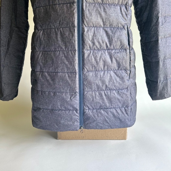 Eddie Bauer Grey Blue Polyester Nylon Down Puffer Long Jacket size M - Picture 2 of 13